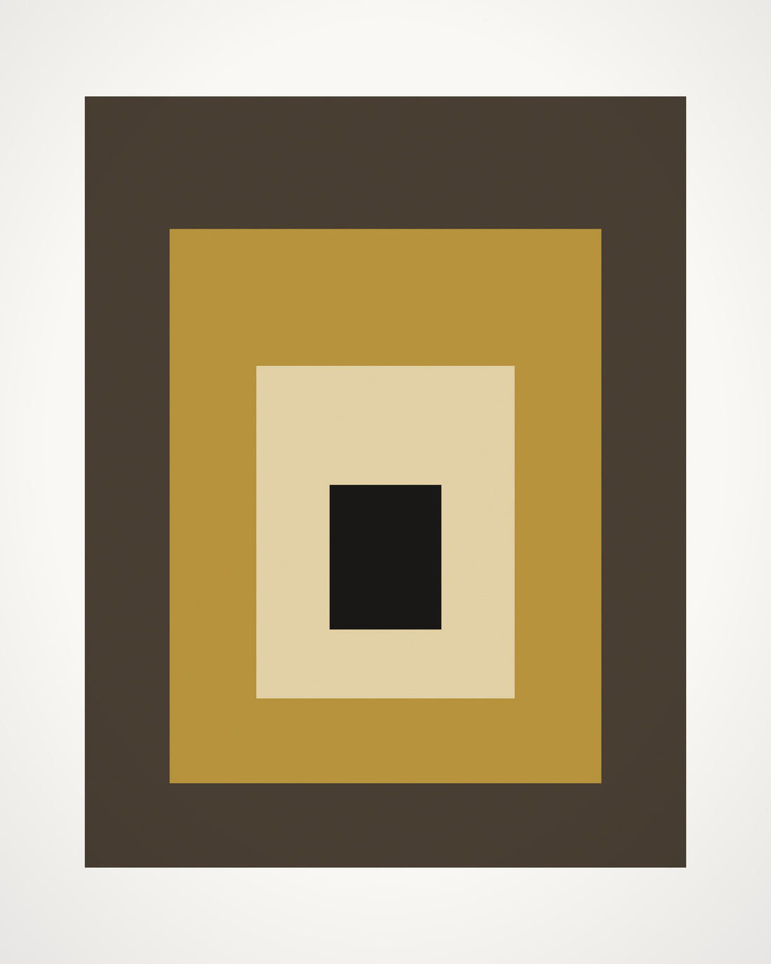 Threshold — nested rectangles in umber gold and ink
