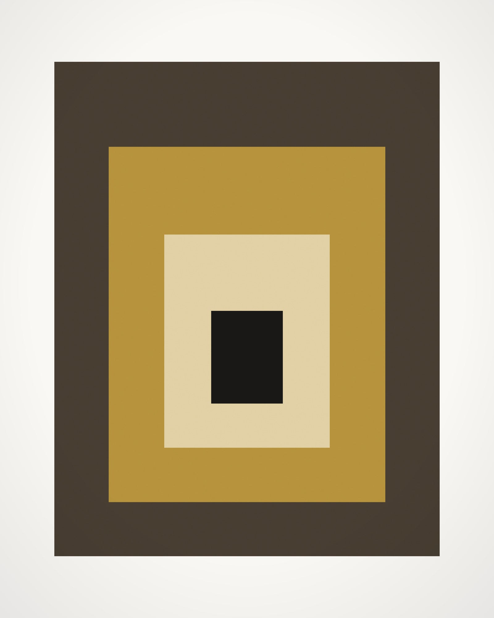 Threshold — nested rectangles in umber gold and ink